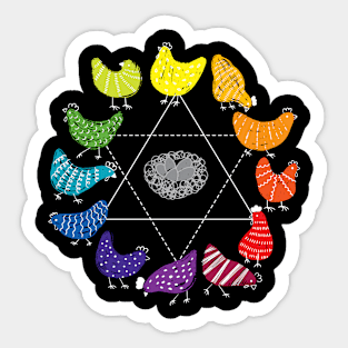 Chicken Themed Art Color Wheel For Artists Sticker